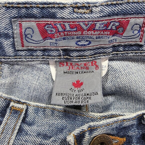 Silver Jeans Mens Jeans 28x32 Light Wash Blue Button Fly Straight Leg Denim - Picture 5 of 13